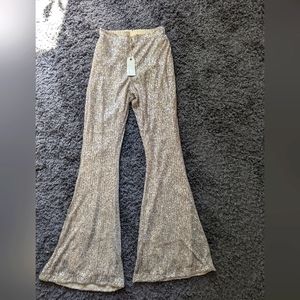 Sequin flared party pants